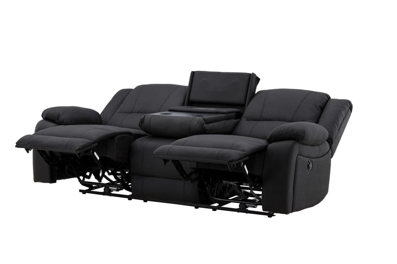 Reclinersoffa med hörn Comfort Living Singapore Reclinersoffa 3 sits Konstläder Black - Möbler - Vardagsrum - Soffor - Reclinersoffor & Biosoffor