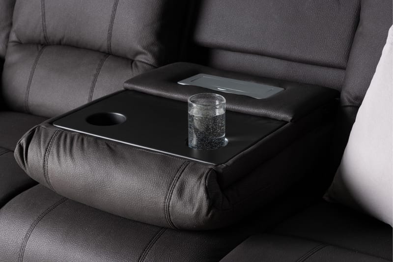 Reclinersoffa med hörn Comfort Living Singapore Reclinersoffa 3 sits Konstläder Black - Möbler - Vardagsrum - Soffor - Reclinersoffor & Biosoffor