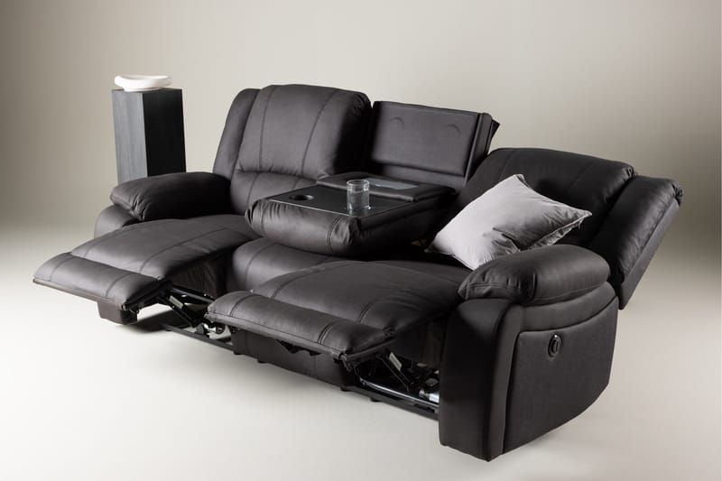 Reclinersoffa med hörn Comfort Living Singapore Reclinersoffa 3 sits Konstläder Black - Möbler - Vardagsrum - Soffor - Reclinersoffor & Biosoffor
