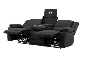 Reclinersoffa med hörn Comfort Living Singapore Reclinersoffa 3 sits Konstläder Black - Möbler - Vardagsrum - Soffor - Reclinersoffor & Biosoffor