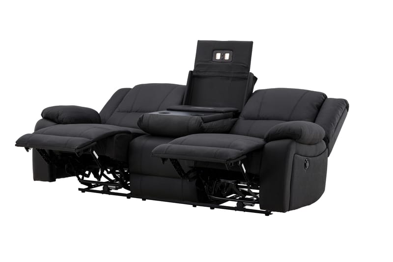 Reclinersoffa med hörn Comfort Living Singapore Reclinersoffa 3 sits Konstläder Black - Möbler - Vardagsrum - Soffor - Reclinersoffor & Biosoffor