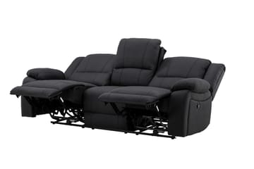 Reclinersoffa med hörn Comfort Living Singapore Reclinersoffa 3 sits Konstläder Black - Möbler - Vardagsrum - Soffor - Reclinersoffor & Biosoffor