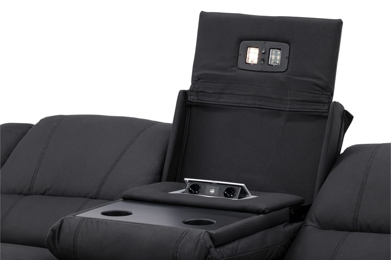 Reclinersoffa med hörn Comfort Living Singapore Reclinersoffa 3 sits Konstläder Black - Möbler - Vardagsrum - Soffor - Reclinersoffor & Biosoffor