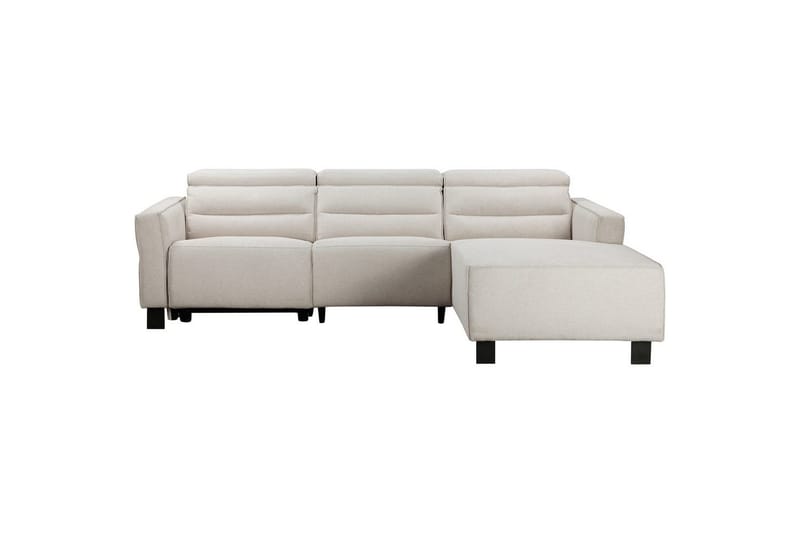 Reclinersoffa med hörn Loft24 Hörnsoffa Loft24 Carpari med manuell recliner White Right-faced Belfast fabric
