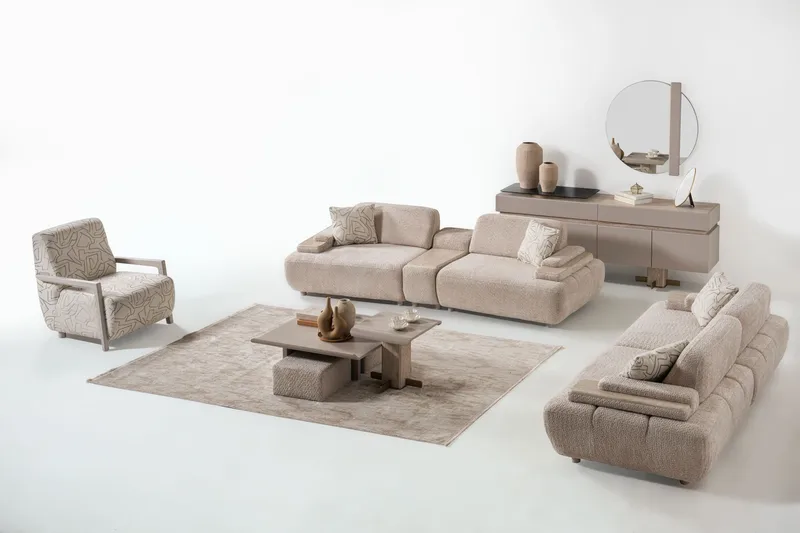 Bonavista 3-sits Soffa Bouclet - Beige - Möbler - Vardagsrum - Soffor - 3-sits soffor