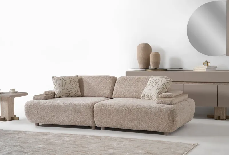 Bonavista 3-sits Soffa Bouclet - Beige - Möbler - Vardagsrum - Soffor - 3-sits soffor