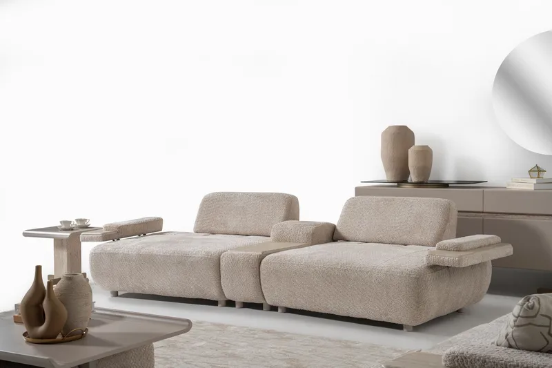 Bonavista 4-sits Soffa Bouclet - Beige - Möbler - Vardagsrum - Soffor - 4-sits soffor