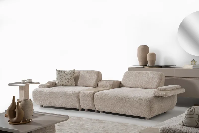 Bonavista 4-sits Soffa Bouclet - Beige - Möbler - Vardagsrum - Soffor - 4-sits soffor