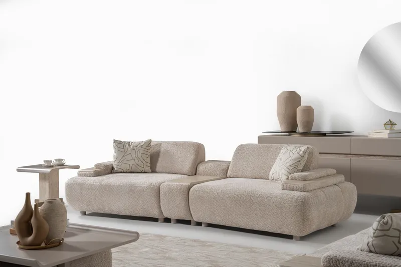 Bonavista 4-sits Soffa Bouclet - Beige - Möbler - Vardagsrum - Soffor - 4-sits soffor
