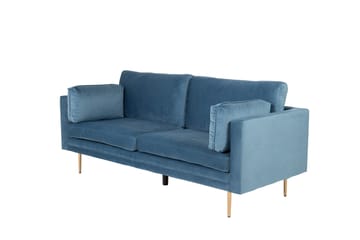 Boom Sammetssoffa 3-sits - Blå - Möbler - Vardagsrum - Soffor - Sammetssoffor