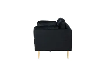 Boom Sammetssoffa 3-sits - Svart - Möbler - Vardagsrum - Soffor - Sammetssoffor