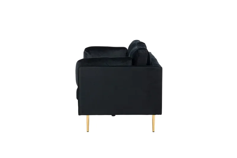 Boom Sammetssoffa 3-sits - Svart - Möbler - Vardagsrum - Soffor - Sammetssoffor