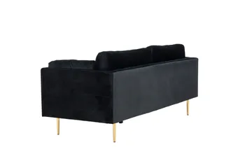 Boom Sammetssoffa 3-sits - Svart - Möbler - Vardagsrum - Soffor - Sammetssoffor