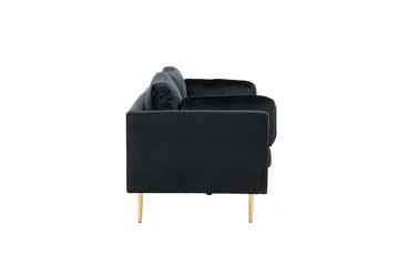 Boom Sammetssoffa 3-sits - Svart - Möbler - Vardagsrum - Soffor - Sammetssoffor