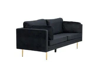 Boom Sammetssoffa 3-sits - Svart - Möbler - Vardagsrum - Soffor - Sammetssoffor