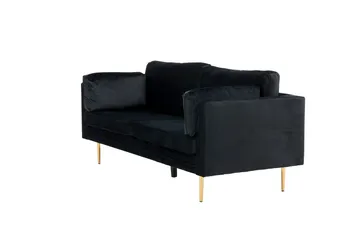 Boom Sammetssoffa 3-sits - Svart - Möbler - Vardagsrum - Soffor - Sammetssoffor