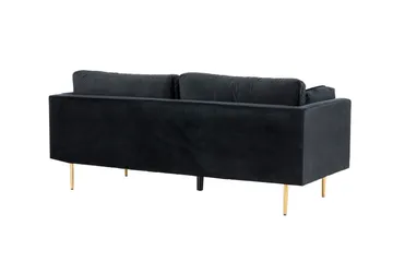 Boom Sammetssoffa 3-sits - Svart - Möbler - Vardagsrum - Soffor - Sammetssoffor