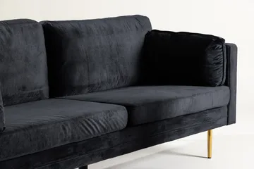 Boom Sammetssoffa 3-sits - Svart - Möbler - Vardagsrum - Soffor - Sammetssoffor