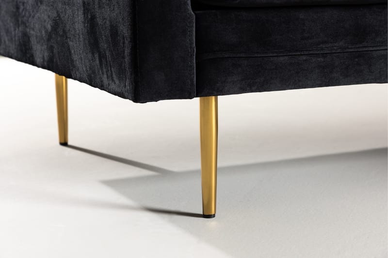 Boom Sammetssoffa 3-sits - Svart - Möbler - Vardagsrum - Soffor - Sammetssoffor