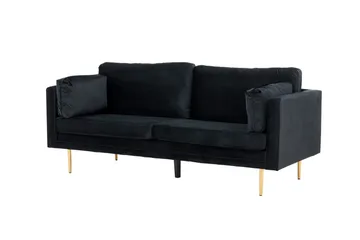 Boom Sammetssoffa 3-sits - Svart - Möbler - Vardagsrum - Soffor - Sammetssoffor