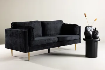 Boom Sammetssoffa 3-sits - Svart - Möbler - Vardagsrum - Soffor - Sammetssoffor