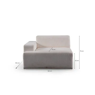 Branorin 4-sits Soffa med Divan - Vit - Möbler - Vardagsrum - Soffor - Divansoffa & schäslong