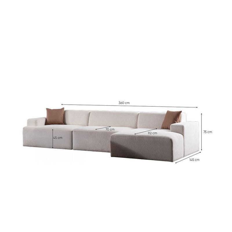 Branorin 4-sits Soffa med Divan - Vit - Möbler - Vardagsrum - Soffor - Divansoffa & schäslong