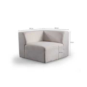 Branorin 5-sits Hörnsoffa med Divan - Brun/Vit - Möbler - Vardagsrum - Soffor - Modulsoffor - Komplett modulsoffa