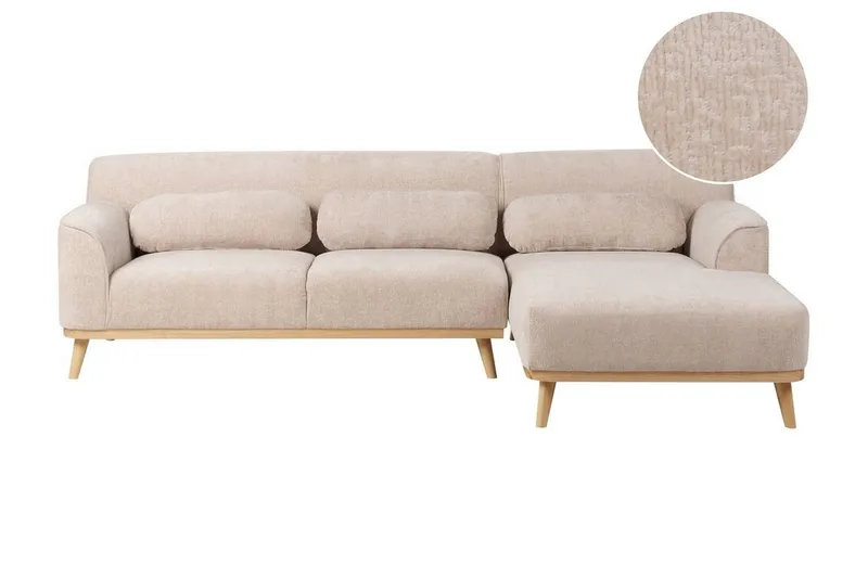 Bree Hörnsoffa 3-sits - Beige/Ljust trä - Möbler - Vardagsrum - Bäddsoffor - Hörnbäddsoffa