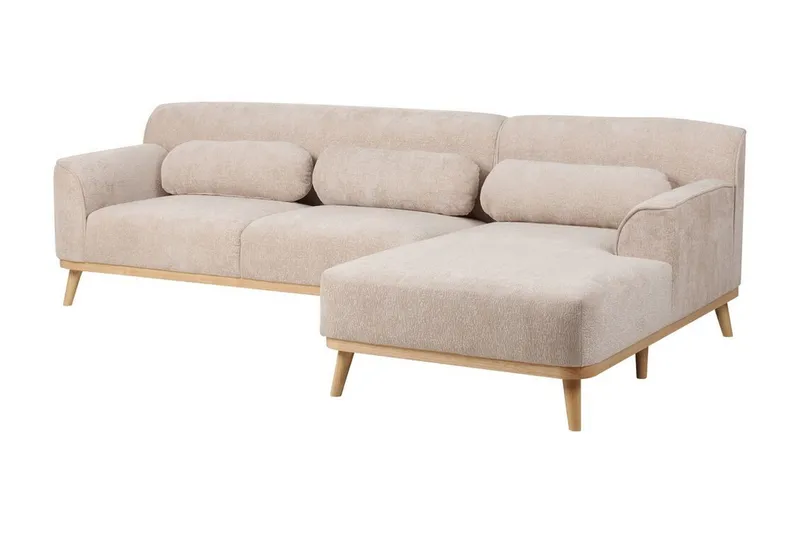 Bree Hörnsoffa 3-sits - Beige/Ljust trä - Möbler - Vardagsrum - Bäddsoffor - Hörnbäddsoffa
