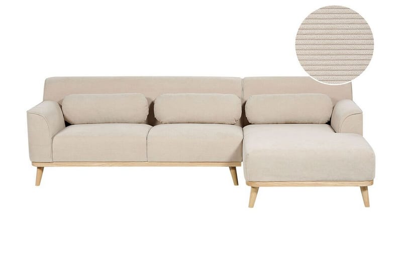 Bree Hörnsoffa 3-sits - Beige/Ljust trä - Möbler - Vardagsrum - Bäddsoffor - Hörnbäddsoffa