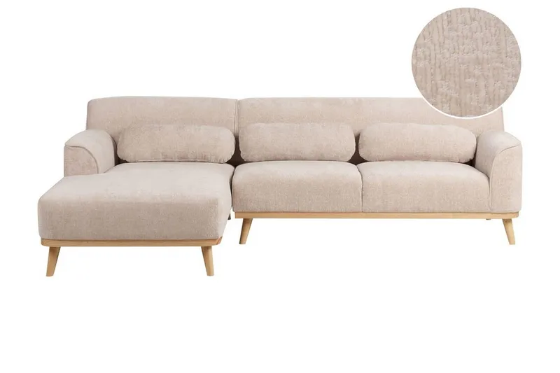 Bree Hörnsoffa 3-sits - Beige/Ljust trä - Möbler - Vardagsrum - Bäddsoffor - Hörnbäddsoffa