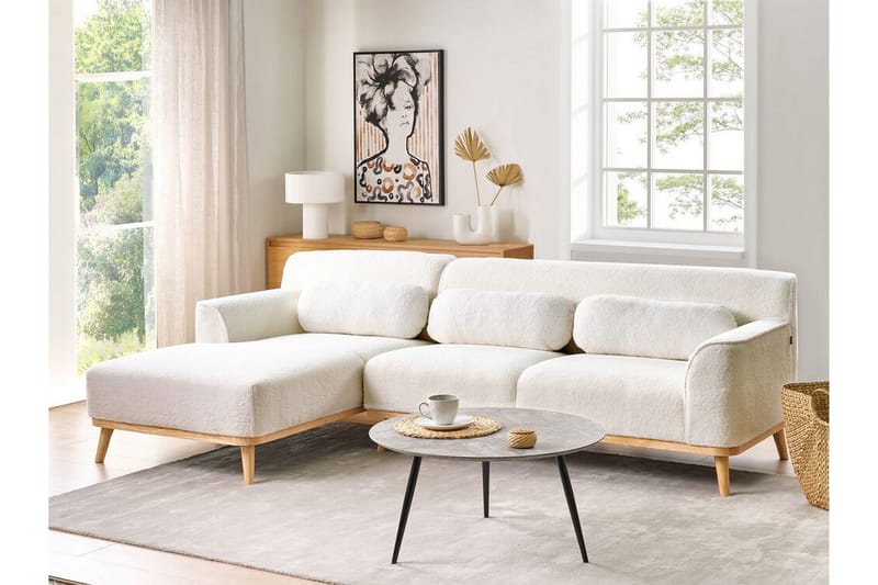 Bree Hörnsoffa 3-sits - Vit/Ljust trä - Möbler - Vardagsrum - Bäddsoffor - Hörnbäddsoffa