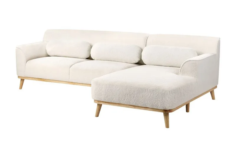 Bree Hörnsoffa 3-sits - Vit/Ljust trä - Möbler - Vardagsrum - Bäddsoffor - Hörnbäddsoffa