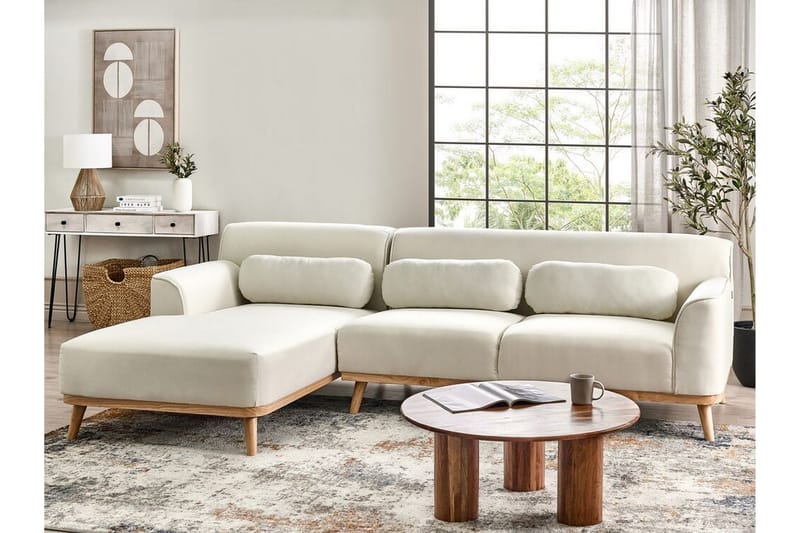 Bree Hörnsoffa 3-sits - Vit/Ljust trä - Möbler - Vardagsrum - Bäddsoffor - Hörnbäddsoffa