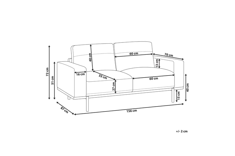 Bruna Soffa 2-sits - Svart - Möbler - Vardagsrum - Soffor - Skinnsoffor