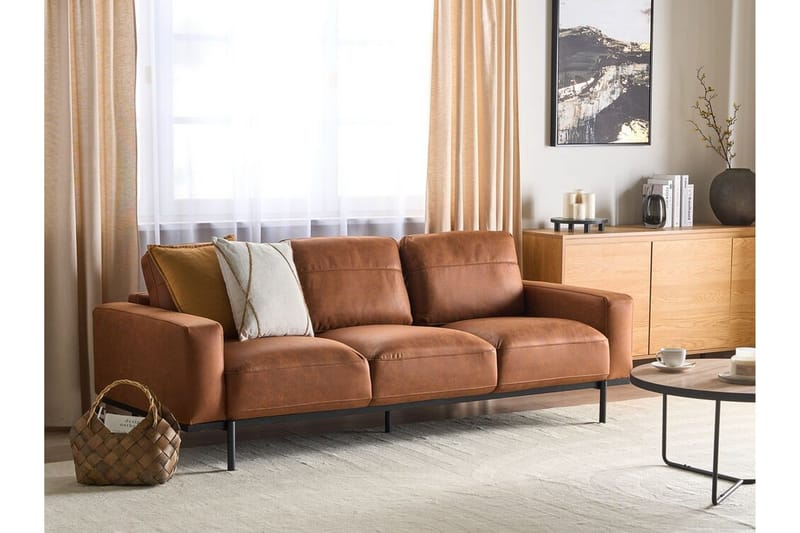 Bruna Soffa 3-sits - Brun - Möbler - Vardagsrum - Soffor - Skinnsoffor