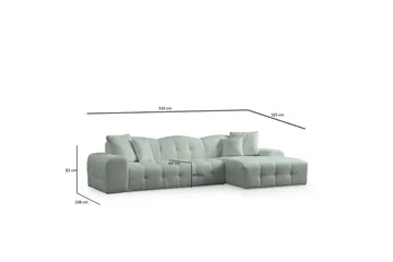 Buddy Soffa med Divan 4-sits - Grön - Möbler - Vardagsrum - Soffor - Divansoffa & schäslong