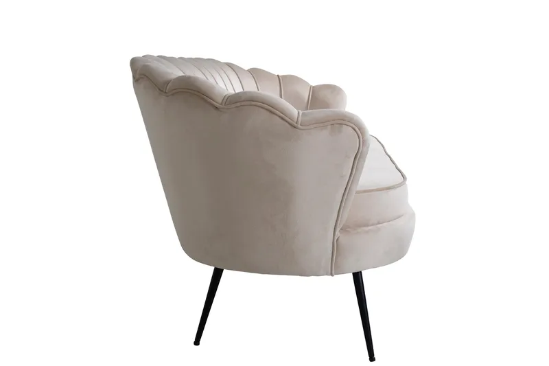 Calais 3-sits Svängd Soffa 180 cm i Sammet - Beige - Möbler - Vardagsrum - Soffor - Sammetssoffor