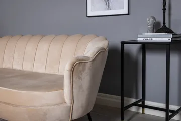 Calais 3-sits Svängd Soffa 180 cm i Sammet - Beige - Möbler - Vardagsrum - Soffor - Sammetssoffor