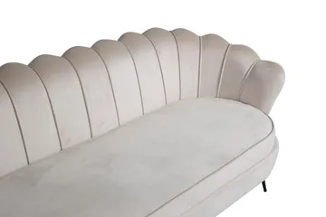 Calais 3-sits Svängd Soffa 180 cm i Sammet - Beige - Möbler - Vardagsrum - Soffor - Sammetssoffor