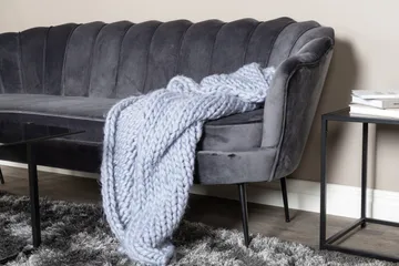 Calais 3-sits Svängd Soffa 180 cm i Sammet - Mörkgrå - Möbler - Vardagsrum - Soffor - Sammetssoffor