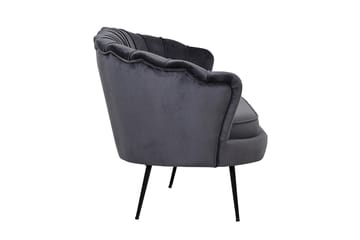 Calais 3-sits Svängd Soffa 180 cm i Sammet - Mörkgrå - Möbler - Vardagsrum - Soffor - Sammetssoffor