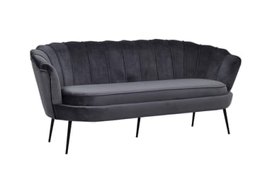 Calais 3-sits Svängd Soffa 180 cm i Sammet - Mörkgrå - Möbler - Vardagsrum - Soffor - Sammetssoffor