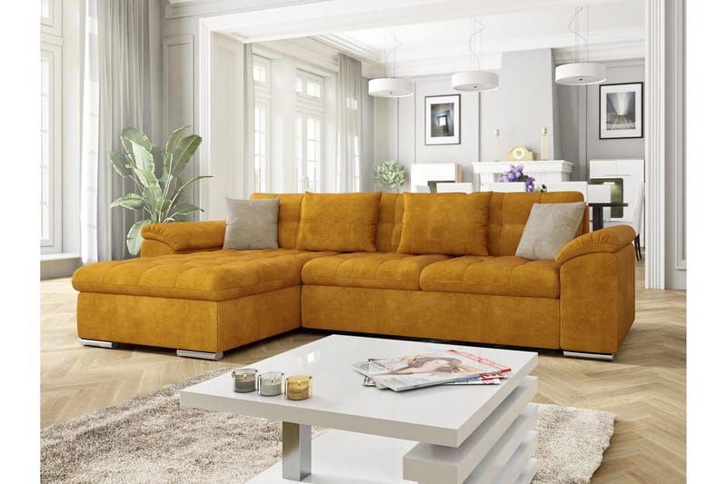 Camior Soffa med Divan 3-sits - Gul/Beige - Möbler - Vardagsrum - Soffor - Divansoffa & schäslong
