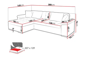 Camior Soffa med Divan 3-sits - Svart - Möbler - Vardagsrum - Soffor - Skinnsoffor