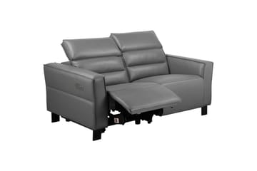 Carpari 2-sits Reclinersoffa 162 cm med Justerbara Nackstöd i Läder - Grå - Möbler - Vardagsrum - Soffor - Reclinersoffor & Biosoffor