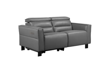 Carpari 2-sits Reclinersoffa 162 cm med Justerbara Nackstöd i Läder - Grå - Möbler - Vardagsrum - Soffor - Reclinersoffor & Biosoffor