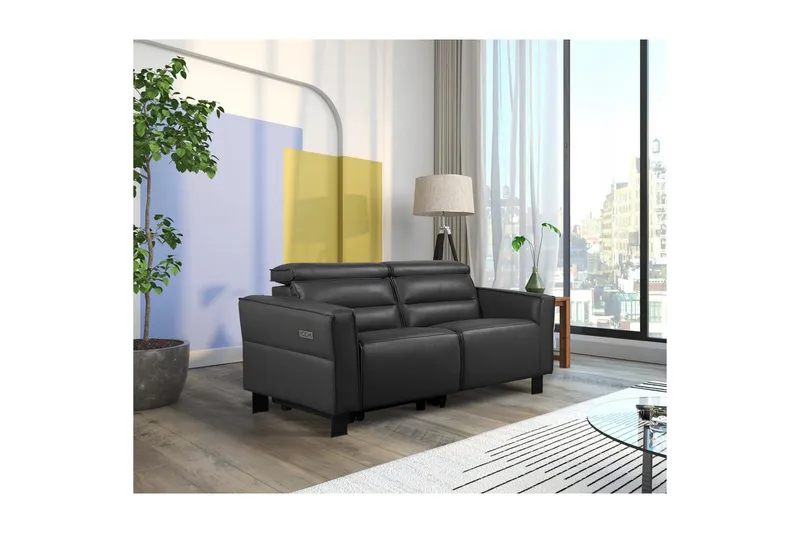 Carpari Reclinersoffa 2-sits - Svart - Möbler - Vardagsrum - Soffor - Skinnsoffor