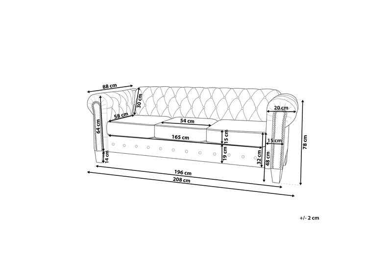 Casonya Soffa 3-sits - Beige - Möbler - Vardagsrum - Soffor - 3-sits soffor
